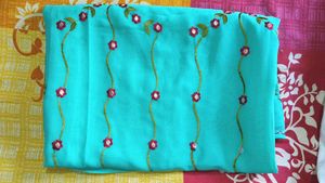 Elegant Embroidered Woman Saree✨🩵