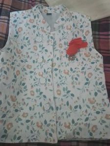 Floral Print Waistcoat (nehru jacket )
