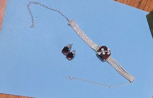 Sparkling Choker & Earring Set with Amber Tones