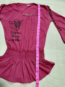 Rose Graphic Top with Bell Sleeves