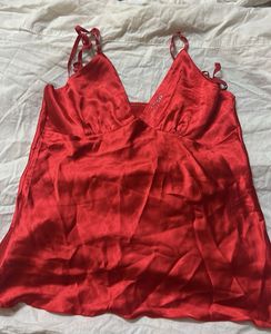 Red Satin Cami Slip