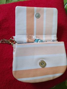 Striped Chain Crossbody Bag
