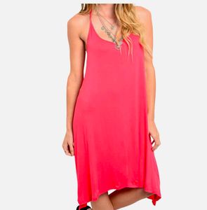 Peach Designer Back Cotton Comfy Dress