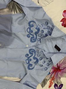 Striped Embroidered Shirt