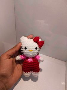 Crochet Hello Kitty Keychain 💕