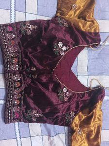 🆕 Elegant Maroon Velvet Lehenga Choli