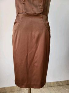 Sleeveless Brown Cocktail Dress