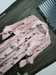 Floral Pink Dress with Shrug