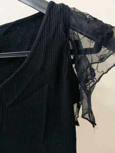 NEXT Black Lace Sleeve Top