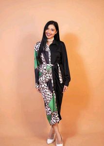 Animal Print &amp; Solid Dress