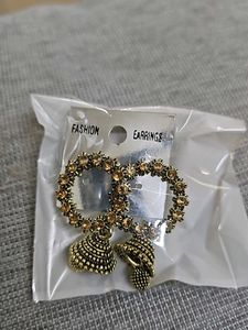 Orange Rhinestone Earrings