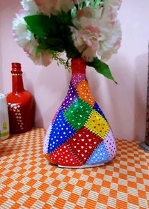 Cloth Stiched Bottle Art