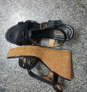 Black Platform Wedge Sandals