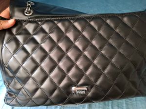 Chanel Inspired Black Quilted Jumbo Sling