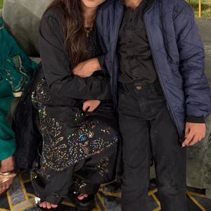 Black Embroidered Farshi Kurta Set