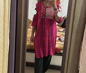 Pink Printed Kurti
