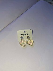 Heart Crystal Drop Earrings