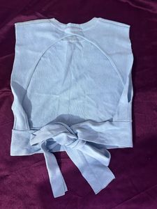 Blue Back Less Top