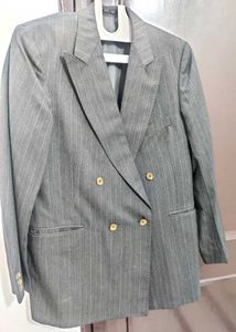 Striped Blazer & Pant, Classic Style Branded Suit