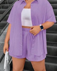Purple Shirt &amp; Shorts Set Men Woman Both