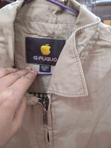 Men's Beige Full Zip Jacket