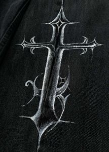 Black Jeans w/ Cross Design
