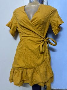 Pintrest Yellow Wrap Dress