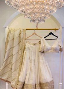 Ivory &amp; Gold Lehenga Set