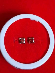 Red Garnet Stud Earrings Silver