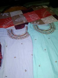 1+1 Combo Kurtis With Embroidery Design