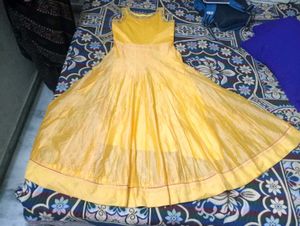 Yellow Embroidered. ethnic gowns