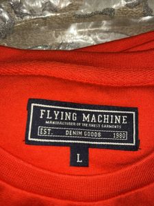 flying machine original red colour sweat shirt