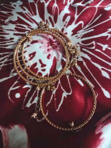 Gold Beaded Bangle Set Of 4