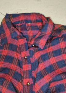 Red Plaid Shirt Dress