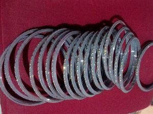 Grey &amp; Gold Bangle Set