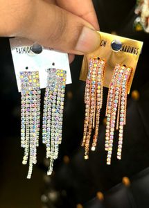 Dazzling Rhinestone Tassel Drop Earrings