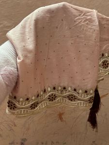 Peach Party Suit With Heavy Dupatta
