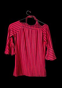 Striped Cold Shoulder Top