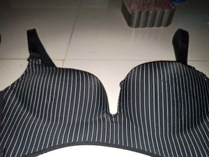 Striped Black Bra