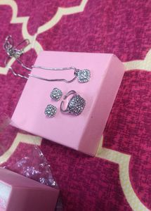 Party Wear Watch With Chain Set And Ring
