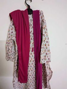 Floral Print Kurti with Dupatta