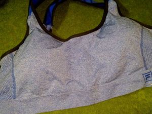 Fila Gray &amp; Blue Criss-Cross Sports Bra