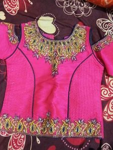 Pink Embellished Top for lehanga