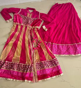 Pink &amp; Gold Embroidered Indian Dress
