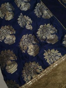Elegant Blue &amp; Gold Maxi Dress
