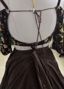 Brown Embroidered Lehenga Choli