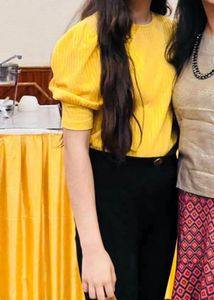 Yellow Puff Sleeve Top