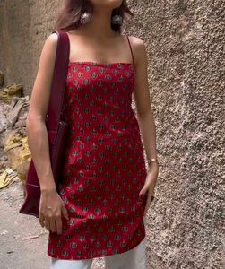 Red Printed Kurti