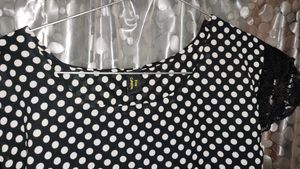 Black Dot Casual Mini Short Dress Or One Piece