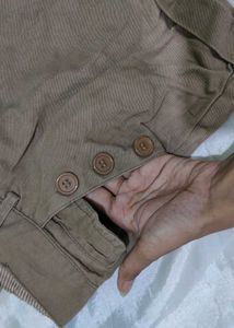 Beige Colour Button Shorts